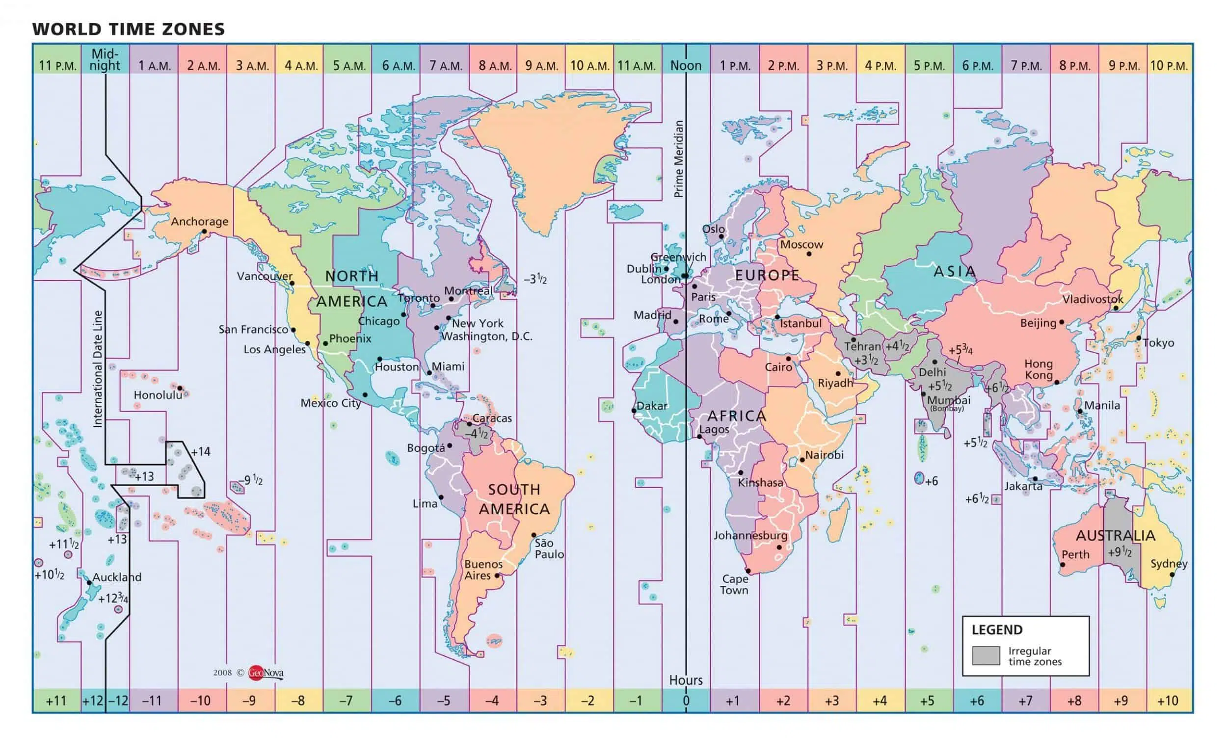 Military Time Zones World Map
