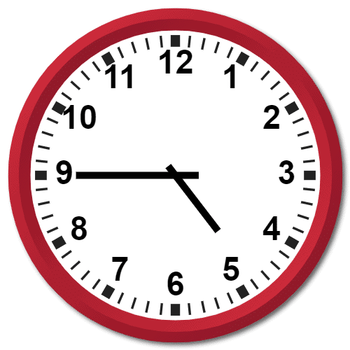 0445 Hours Military Time on the Analog Clock